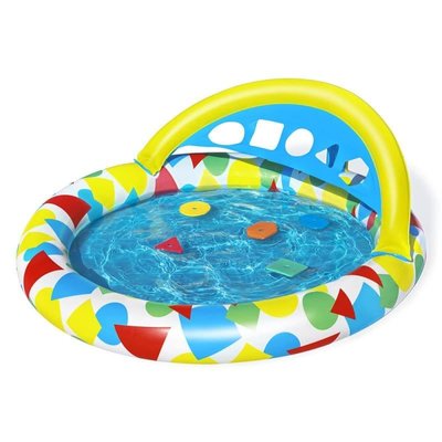 Дитячий круглий надувний басейн, для найменших із сортером 52378