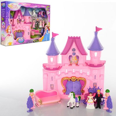 Замок для ляльок принцеси з героями, карета, диван, музика, світло, на батарейці SG-2965