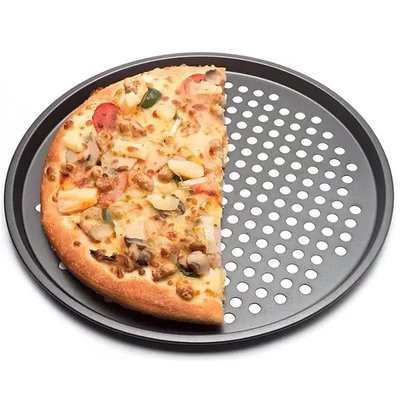 Stenson MH-0494 - Форма для піци з дірочками кругла діаметр 33 см, готуєм і випікаєм смачку піцу вдома