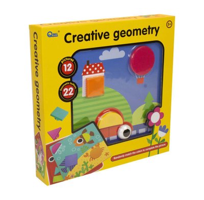 HC183390 - Детская мозаика для малышей Креативная геометрия, 22 геометрические фигуры, 12 картинок, HC183390