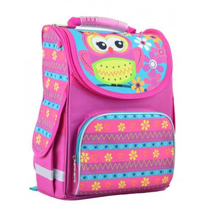 1 Вересня 554460 - Ранець (рюкзак) — каркасний шкільний для дівчинки рожевий — Сова, PG-11 Owl pink, Smart 554460