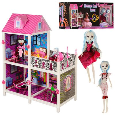 66901 - Домик Большой 77-41-100 см двухэтажный для кукол с мебелью и аксессуарами