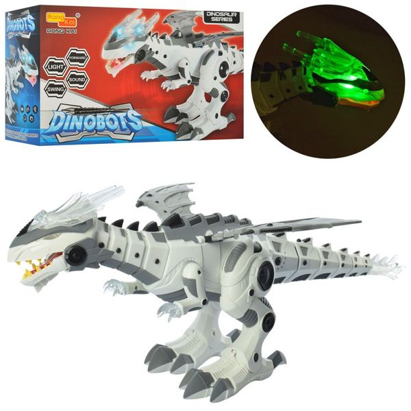 6690 - Іграшка Робот динозавр 50 см Динобот (Dinobot) ходить, звукові та світлові ефекти, Dino World, 6690