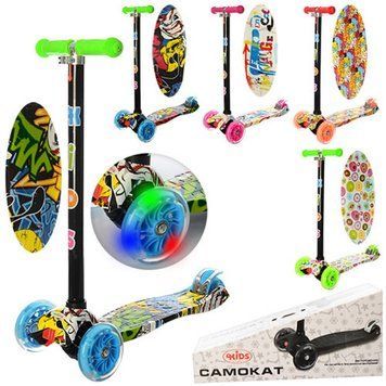 iTrike JR3-055-С - Самокат максі MAXI 4-kids&nbsp;алюмінієвий зі світними колесами, JR3-055-E