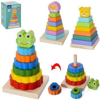 Limo Toy 1736, 1183 - Деревянная игра для малышей Пирамидка Конструктор, деревянная пирамида игрушка