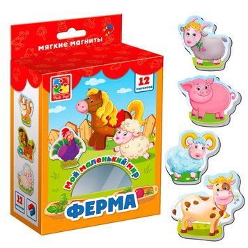Vladi Toys 3106 - Набор обучающих магнитов для малышей "Мой маленький мир - Ферма"