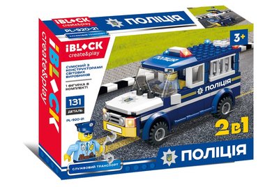 IBLOCK PL-920-21 - Конструктор полиция, полицейская машина джип, полицейская серия конструкторов