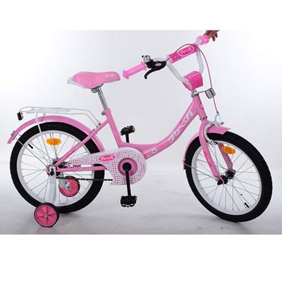 Y1811 - Дитячий двоколісний велосипед для дівчинки PROFI 18 дюймів Princess рожевий, Y1811