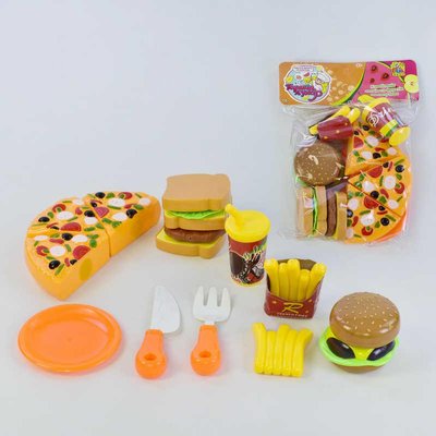 1037 - Игровой набор продукты фастфуд, гамбургер, пицца, картошка