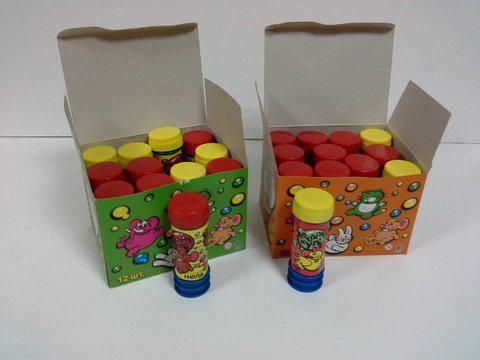 Дитячі мильні бульбашки "Райдужні бульбашки", ціна за 12 штук в коробці, 55 мл в одному флаконі 718377308 фото товару