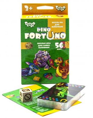 Danko Toys UF-05-01 - Детская настольная карточная игра для мальчиков Фортуно Дино (Dino Fortuno) от 3 лет