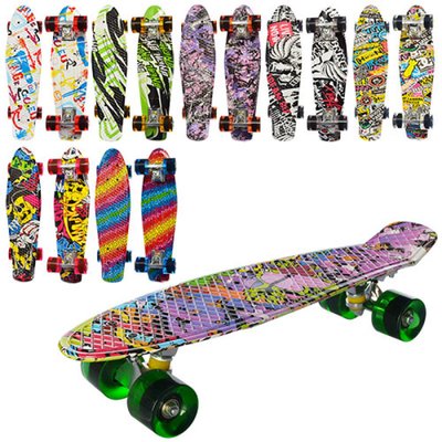 Скейт дитячий, піні борд графіті 55 х 14,5 см, алюмінієва підвіска, колеса пу, MS 0748 — 1 MS 0748 - 1