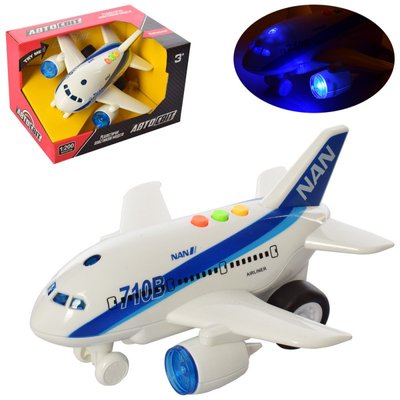 Іграшка Літак модель 20 см інерційний, звук, світло 2156, 2155
