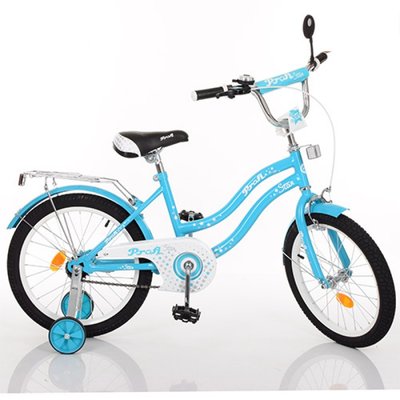 L1494 - Детский двухколесный велосипед для девочки PROFI 14 дюймов голубой Star L1494