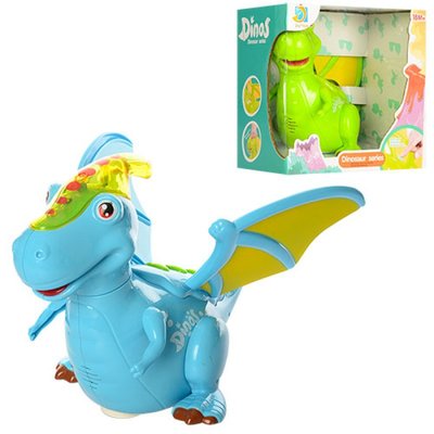 2809 - Развивающая музыкальная игрушка Динозавр с крыльями, ездит свет и музыка