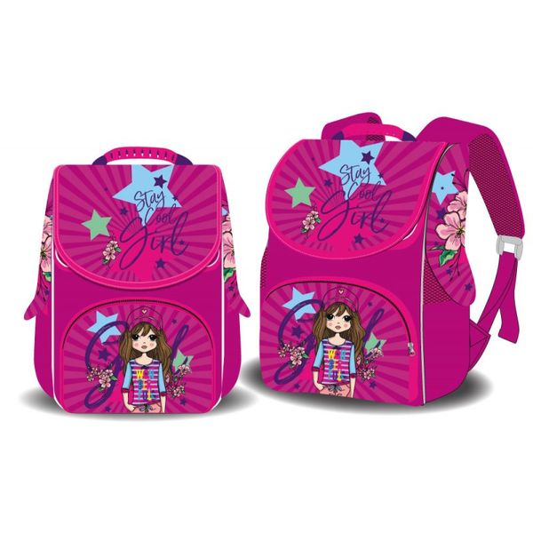 Space 988772 - Ранец (рюкзак) - короб ортопедический для девочки - Стильная Cool girl, Space 988772