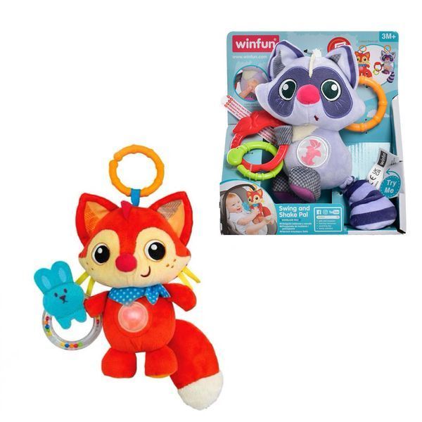 WinFun 720021-NL - Музыкальная Подвеска на коляску малыша Лисичка погремушка плюш, свет, музыка