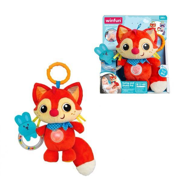 WinFun 720021-NL - Музыкальная Подвеска на коляску малыша Лисичка погремушка плюш, свет, музыка