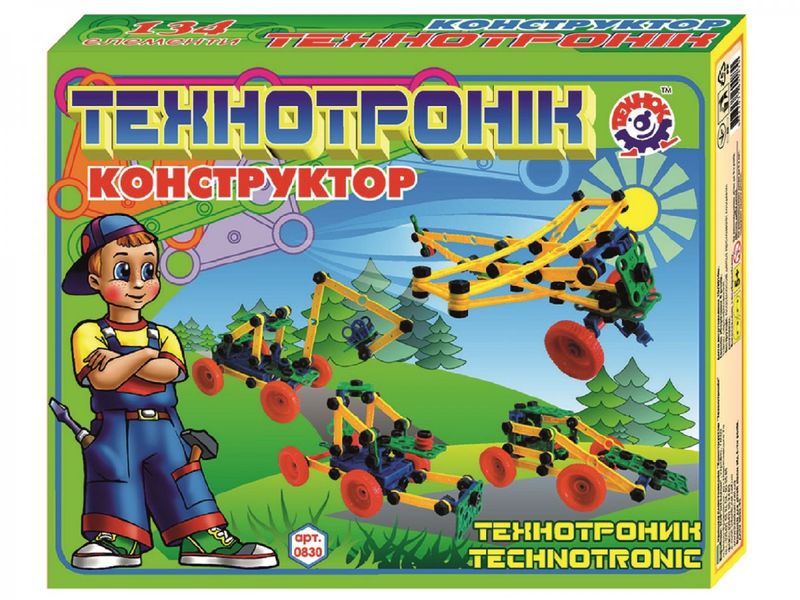Технок 0830 - Конструктор на шурупах "Технотроник" на 134 детали, Технок Украина, 0830