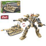 Kids Bricks (KB) KB 3001 - Конструктор - сучасний танк + можливість зібрати трансформера
