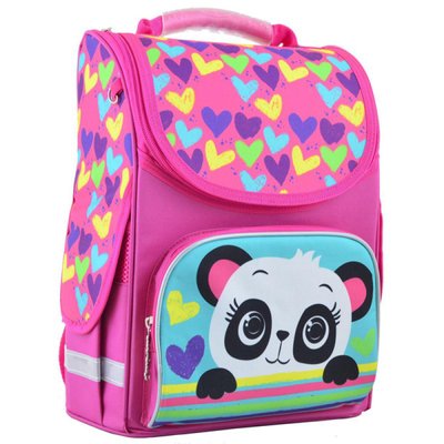 554507 - Ранец (рюкзак) - каркасный школьный для девочки розовый - Панда, PG-11 Panda, Smart 554507
