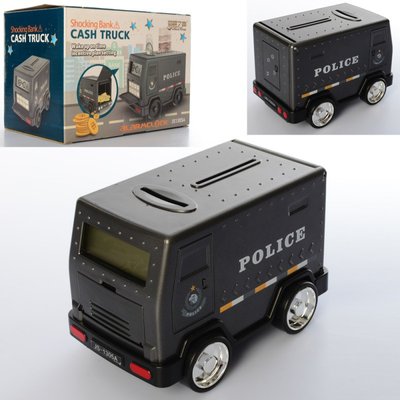 Іграшка Скарбничка - сейф з кодовим замком у вигляді поліцейська машина броньовик 1044292949 фото товару