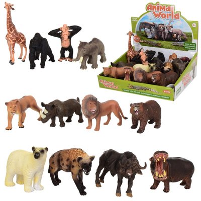 TBS021 - Детский набор "Мир диких животных", подарочный набор реалистичных качественных фигурок дикие животные 12 штук