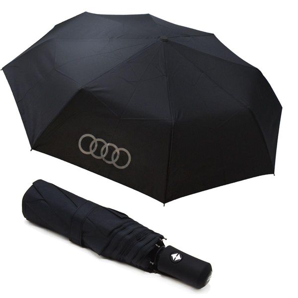 Зонт полуавтомат, черный, классический, микс видов надписи авто, 4100 1253060126 фото товара