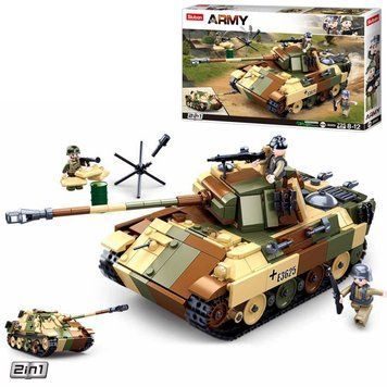 Sluban M38-B0859&nbsp; - Конструктор Военный Армия большой боевой Танк&nbsp;на 725&nbsp;деталей&nbsp;с фигурками, M38-B0859