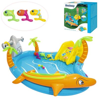 Bestway 53067 - Детский надувной Игровой центр - бассейн с морскими жителями и фонтанчиком