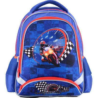 K18-517S - Ранець (рюкзак) школьный для мальчика - Мотоцикл (мотогонщик), 517 Motocross K18-517S Kite