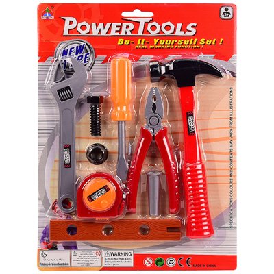 2991F - Детский игровой Набор инструментов, молоток, плоскогубцы, отвертка, рулетка, ключ.