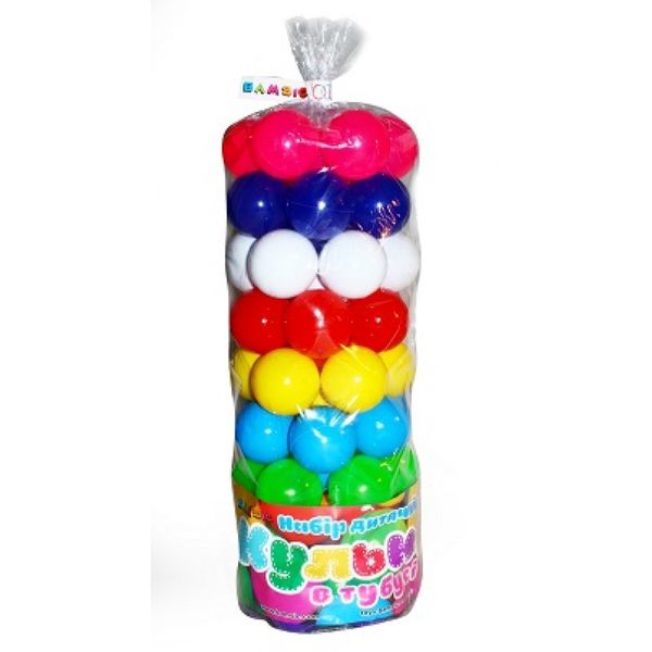 Шарики ( Кульки) игровые для палаток, сухих бассейнов в тубусе 62 шт, диаметр 6 см, Украина 0262 631106903 фото товара