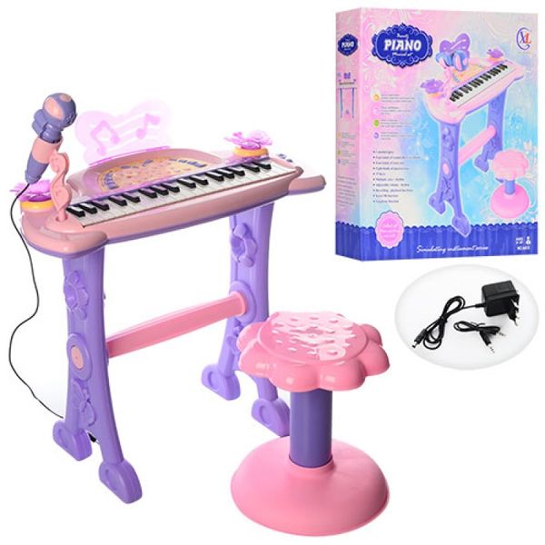 Play Smart 6613 - Дитячий музичний центр Синтезатор 37 клавіш, на ніжках, стільчик, мікрофон, світло, 6613