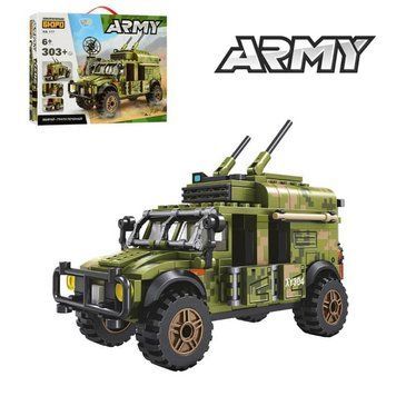 Kids Bricks (KB) KB 177 - Конструктор - военный внедорожник с оружием, 303 элемента