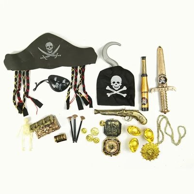 ZP2626 - Пиратский набор - детский игровой набор пирата на 22 аксессуара, шляпа, крюк, труба.