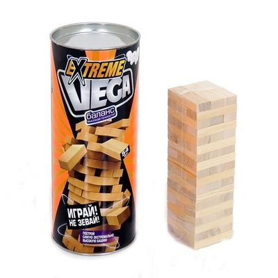 Danko Toys VGE-01 - Настільна Гра VEGA EXTREME - Вежа або Вега, Дженга з дерев'яних деталей 54 елемента, Україна