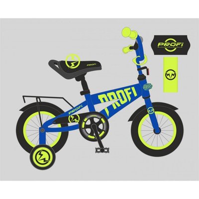 T14175 - Дитячий двоколісний велосипед для хлопчика PROFI 14 дюймів (синій), Flash T14175