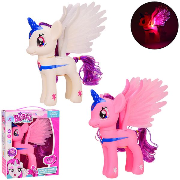 MJN788 - Фігурка Літл Поні єдиноріг (my Lіttle Pony) принцеса з крилами біла або рожева, музика, світло, 2 види.