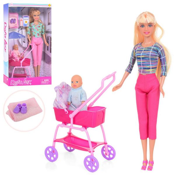 8358-BF - Лялька з дитиною (пупсом), пупс, коляска, аксесуари