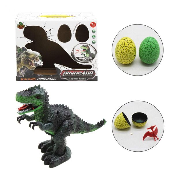 Іграшка динозавр типу Тиранозавр ходить, 2 яйця, звукові та світлові ефекти, 168-11A 1333093305 фото товару
