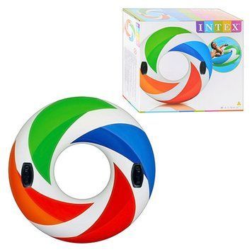 Intex 58202 - Большой надувной круг Радуга с ручками 2 шт, 119&nbsp;см, intex 58202