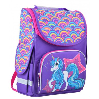 554451 - Ранец (рюкзак) - каркасный школьный для девочки фиолетовый - Пони, PG-11 Unicorn, Smart 554451
