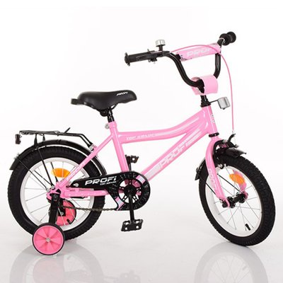 Y14106 - Дитячий двоколісний велосипед для дівчинки PROFI 14 дюймів рожевий Top Grade Y14106