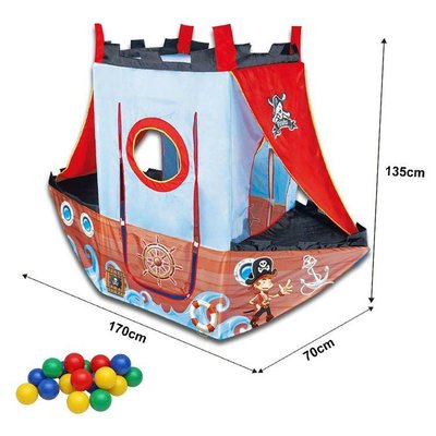 HC237129 - Палатка детская игровая в виде пиратского корабля с шариками, HC237129