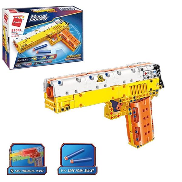 QMan 52001 - Конструктор зі збирання іграшкового пістолета, який стріляє нерфами на присосках