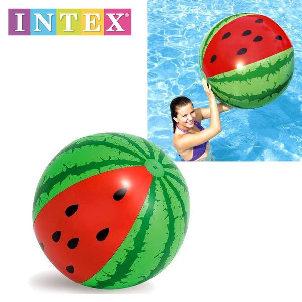 Intex 58075, 58071 - Надувной мяч Intex диаметром 107 см "Арбуз", мяч для воды, пляжный надувной мяч