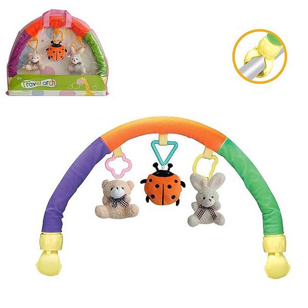 Розвивальна підвіска на коляску або ліжечко з м'якими іграшками 821/822