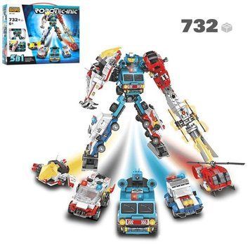 Kids Bricks (KB) KB 190 - Конструктор 5 в 1 - набор машинок специального назначания (полиция, скоря, пожарная) - трансформер