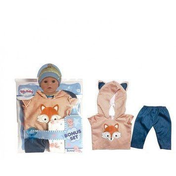 OBB_2020_5 - Одежка для пупса Baby born беби борн или сестрички - костюм лисичкой, памперс, соска